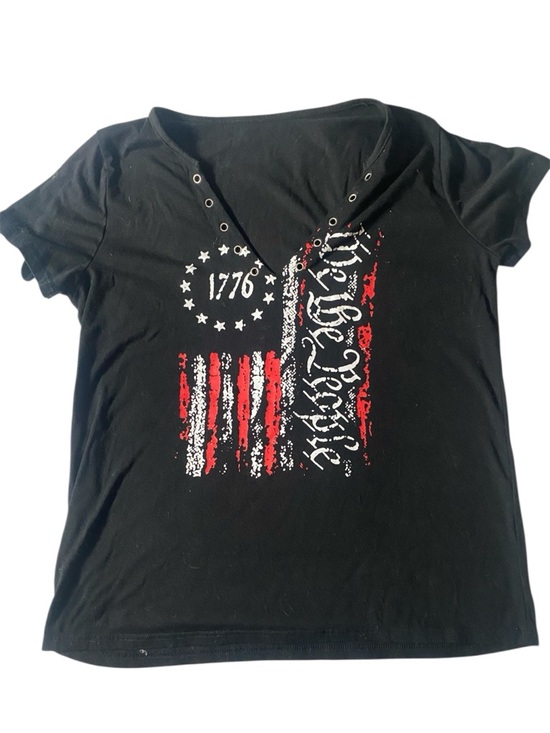 Tops - 1776 We The People Distressed American Flag Graphic T-shirt NEW SZ L